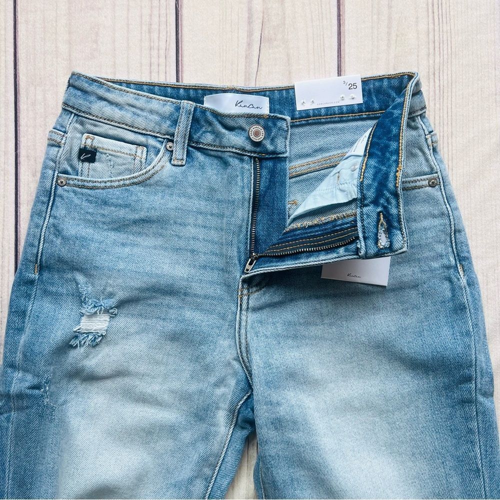 KanCan Distressed High Rise Cuffed Mom Fit Jeans - Picture 4 of 11